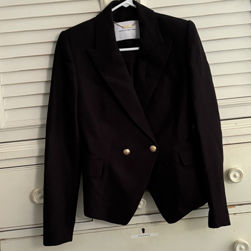 Double breasted peak lapel tailored lightweight blazer - size US 4 - worn 1x🖤